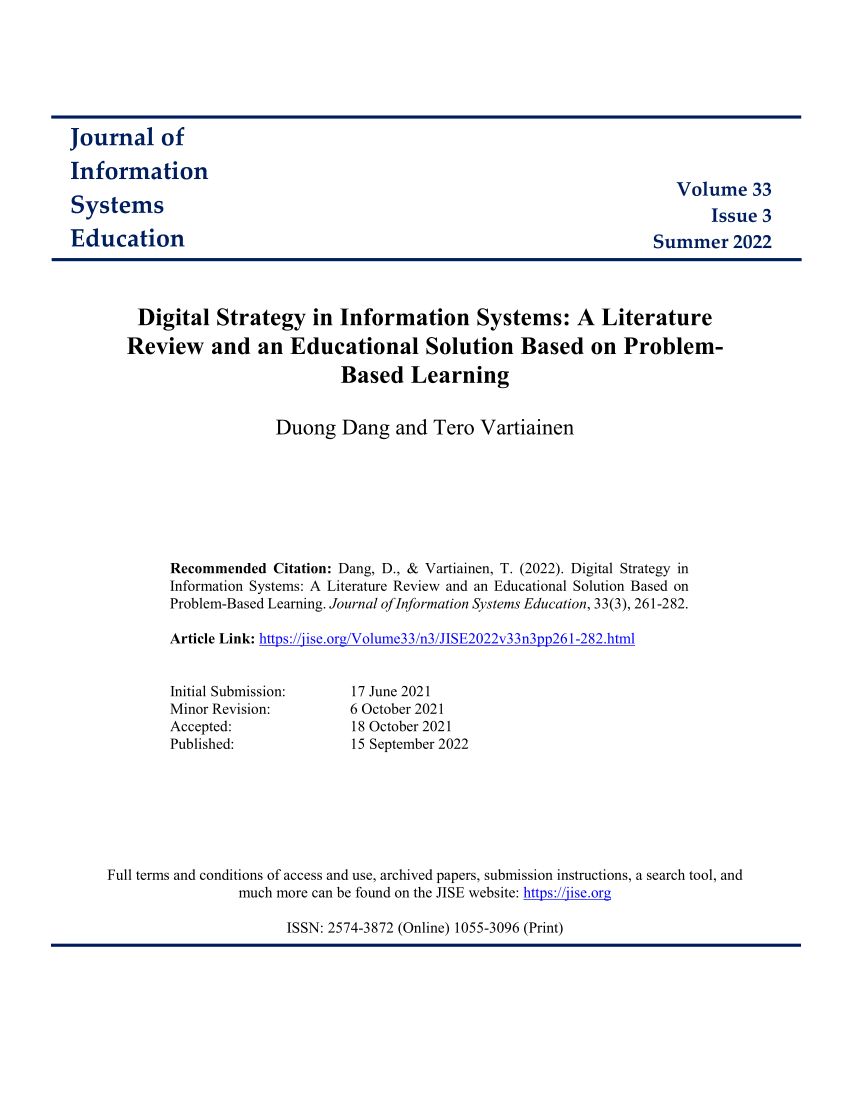 literature review understanding information systems strategy in the digital age
