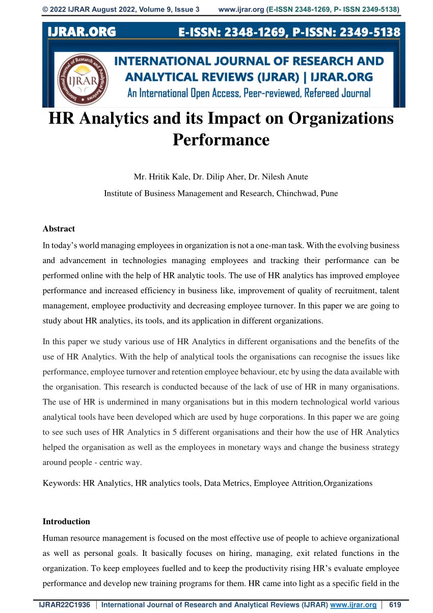 research paper on hr analytics