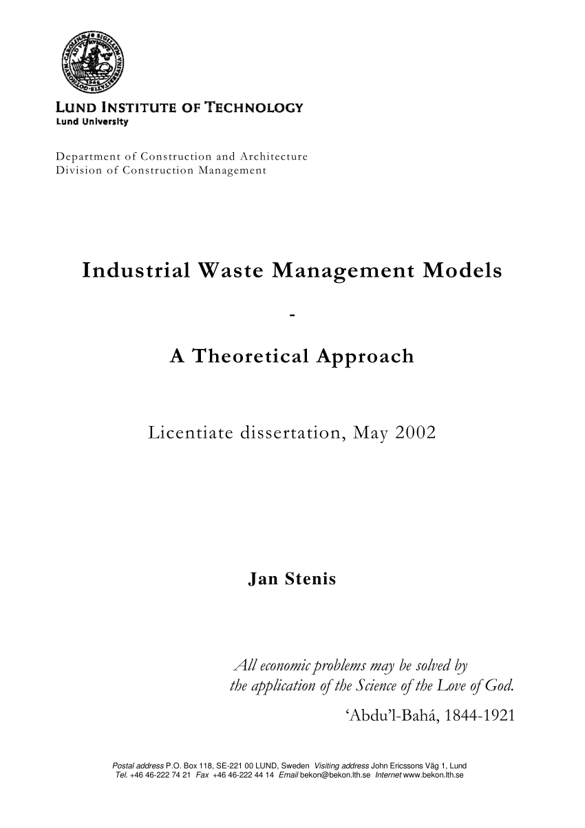 waste management thesis