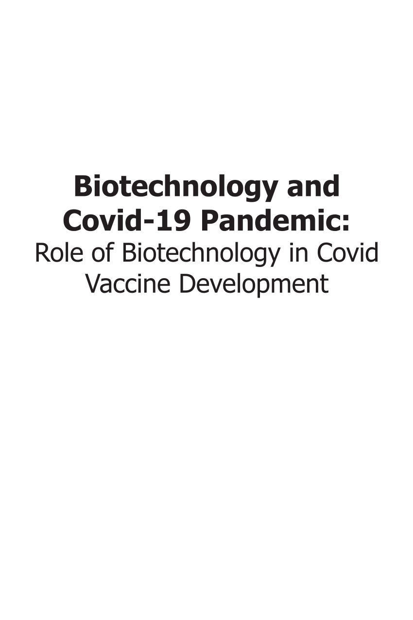 PDF) Biotechnology and Covid-19 Pandemic: Role of Biotechnology in Covid  Vaccine Development