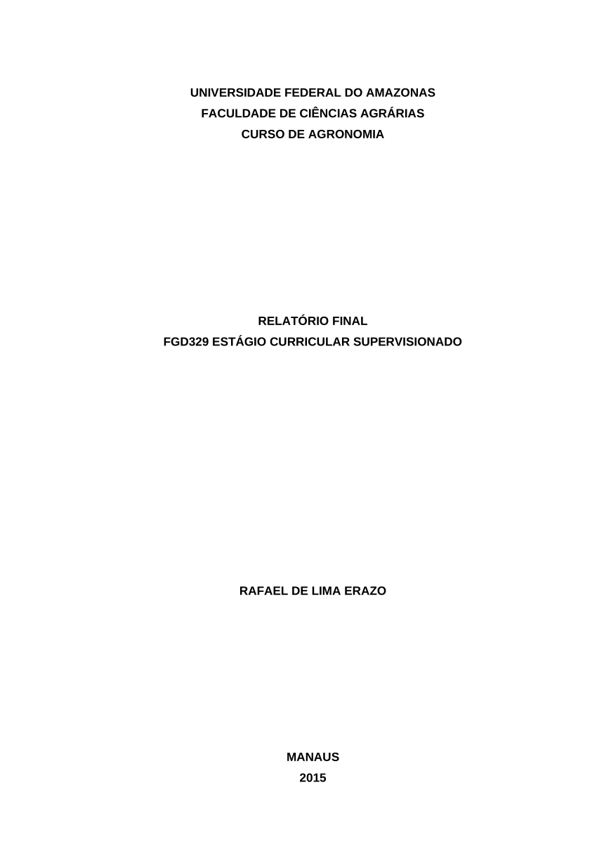 MODELO DE CONSIDERAÇÕES FINAIS PARA RELATÓRIO DE ESTÁGIO SUPERVISIONADO -  Estágio Supervisionado I