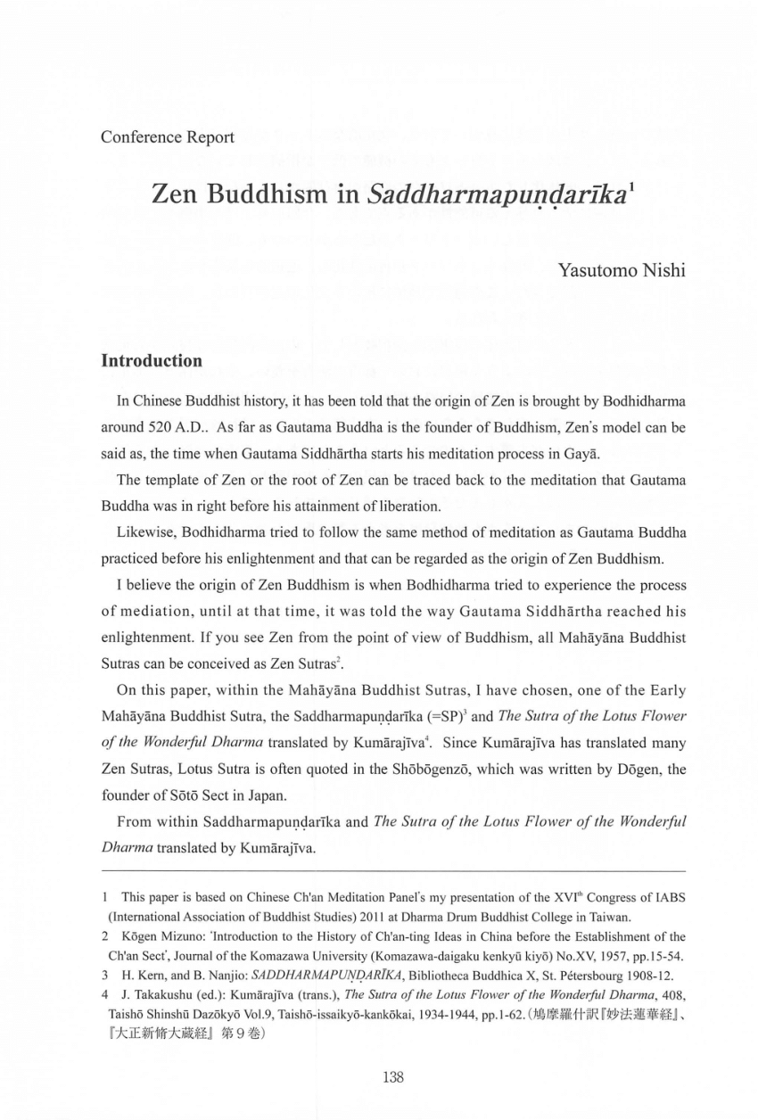 PDF) Zen Buddhism in Saddharmapuṇḍarīka