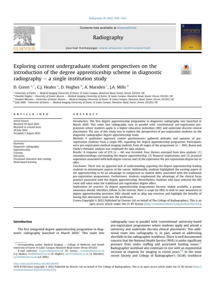 undergraduate research topics in radiography