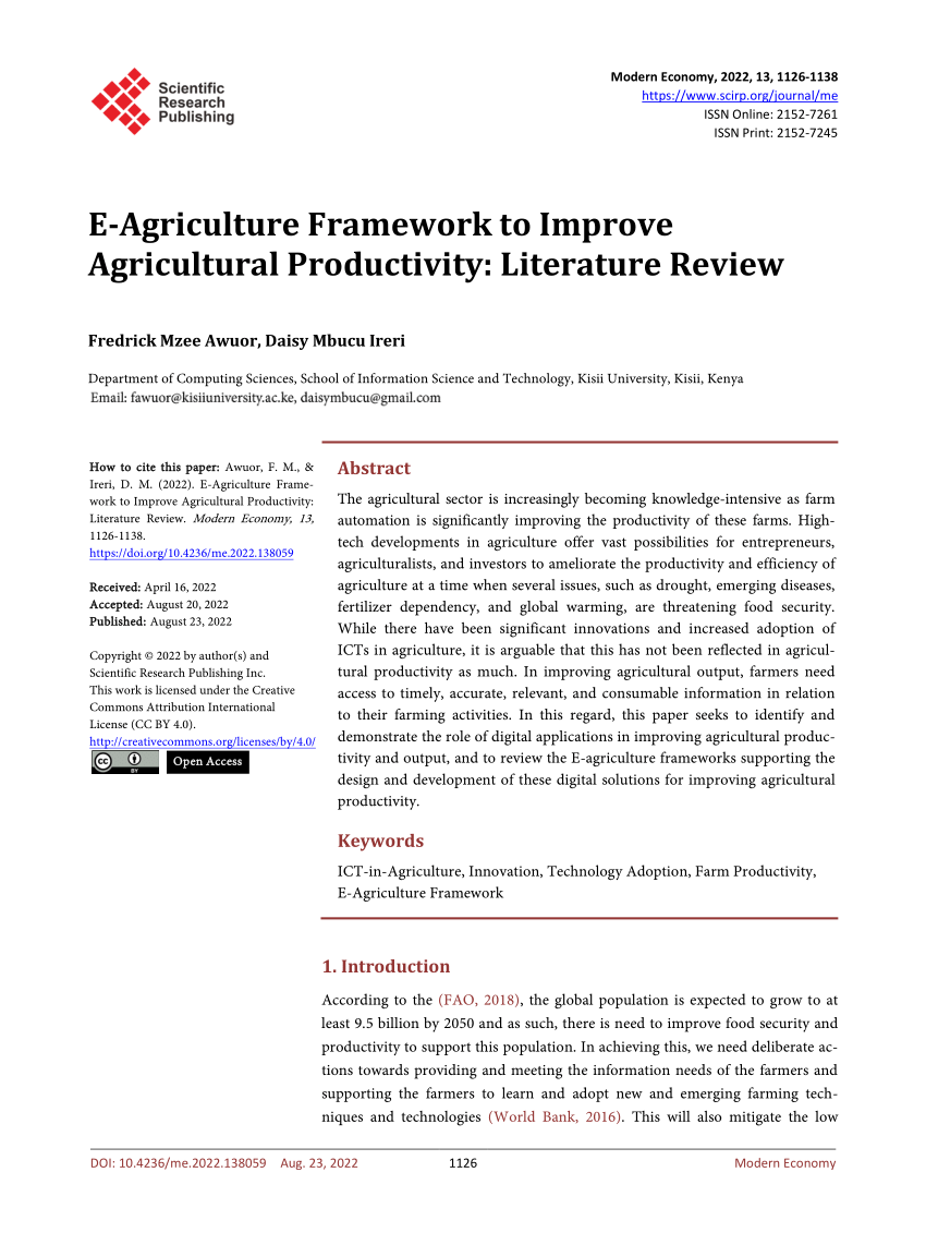 literature review agricultural technology adoption