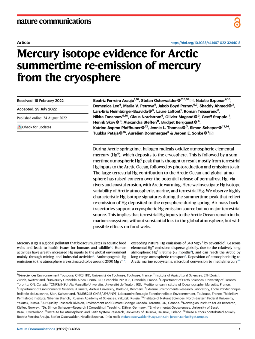 The Marginal Ice Zone as a dominant source region of atmospheric mercury  during central Arctic summertime