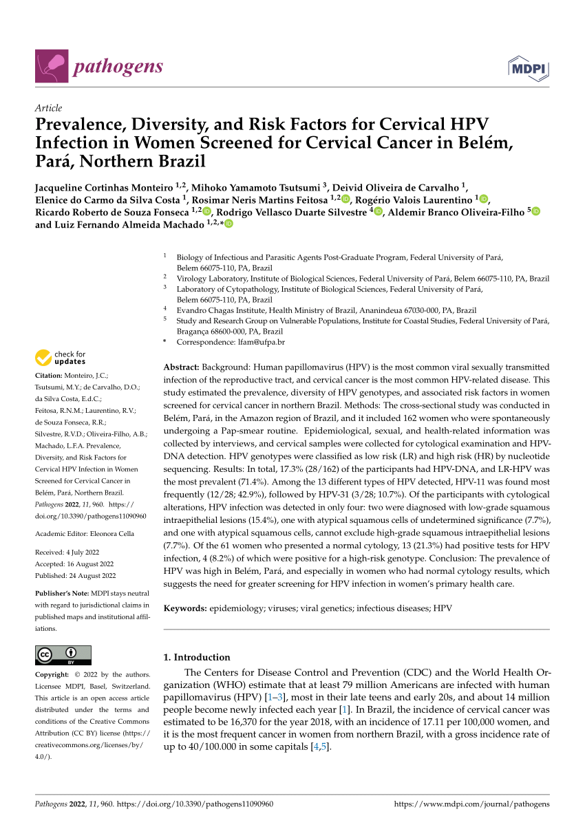 Pdf Prevalence Diversity And Risk Factors For Cervical Hpv Infection In Women Screened For 5080