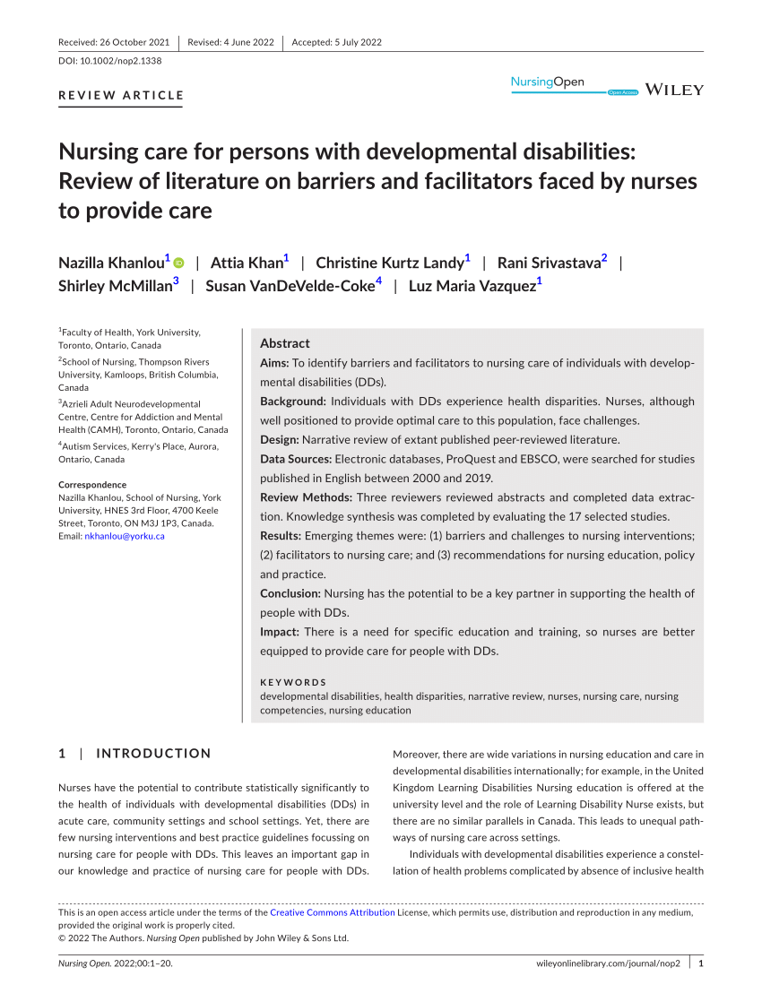 PDF) The role of the school nurse in special schools for pupils with severe  learning difficulties