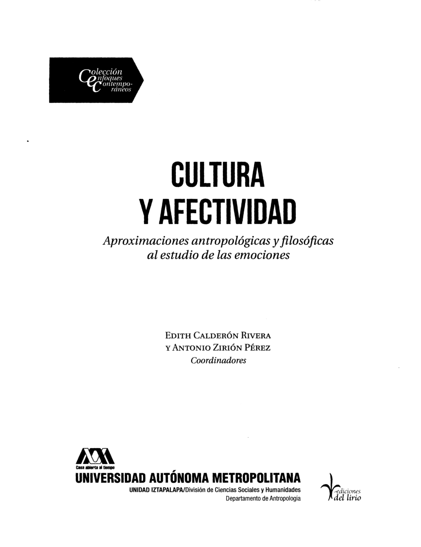 Pdf Una Introducción Emociones Pasiones Sentimientos Y Afectos 1655