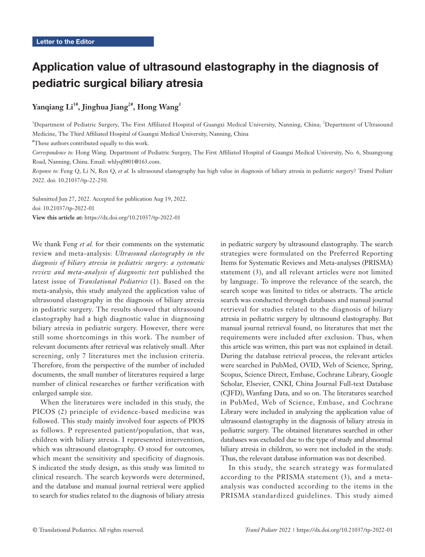 Pdf Application Value Of Ultrasound Elastography In The Diagnosis Of Pediatric Surgical 6560