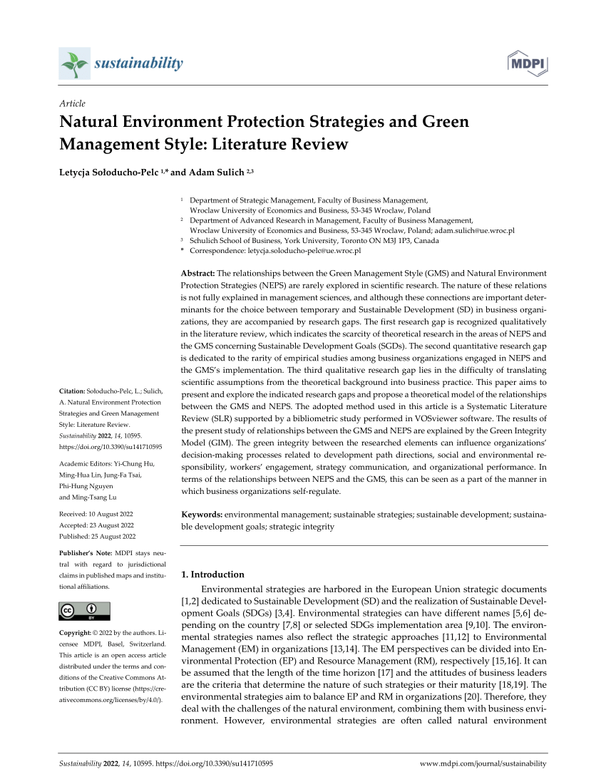 literature review on nature