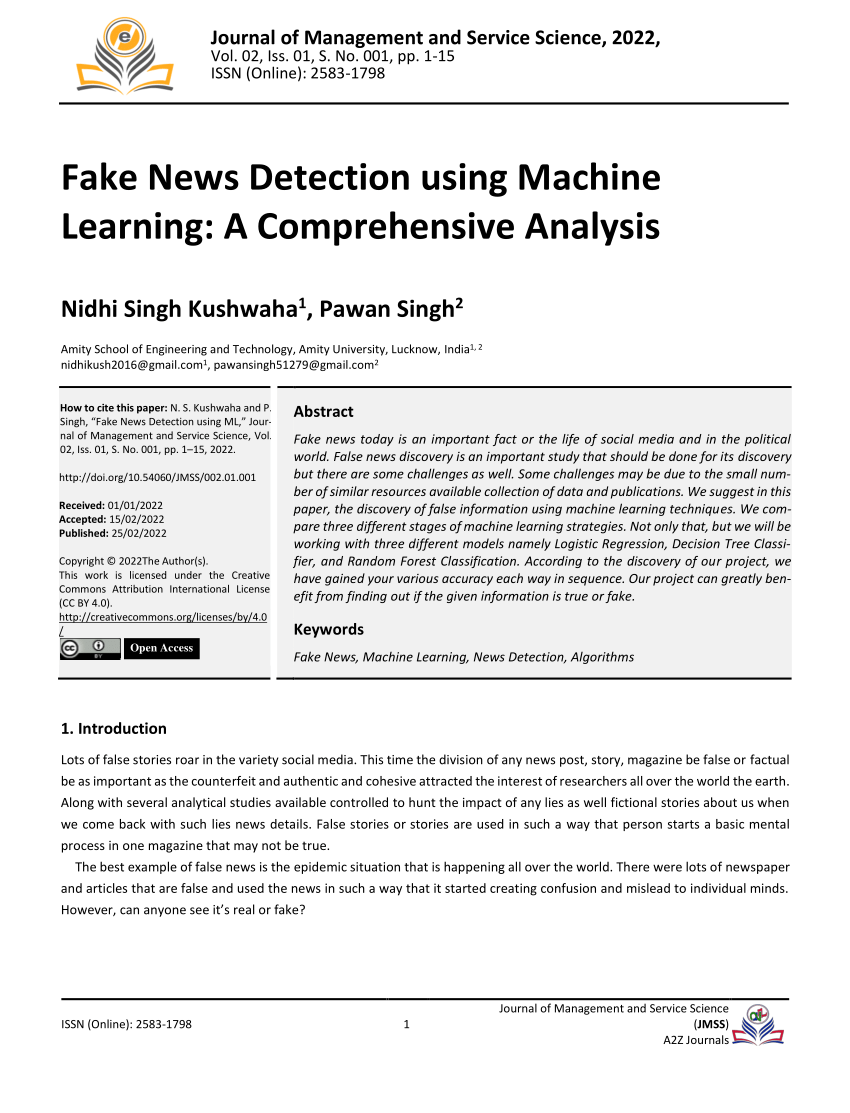 research on fake news detection