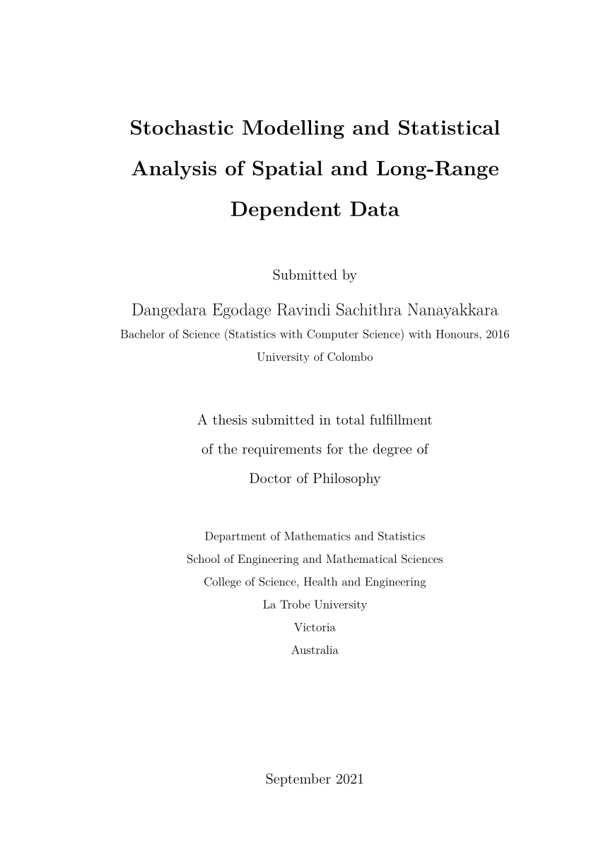 statistical modelling thesis pdf