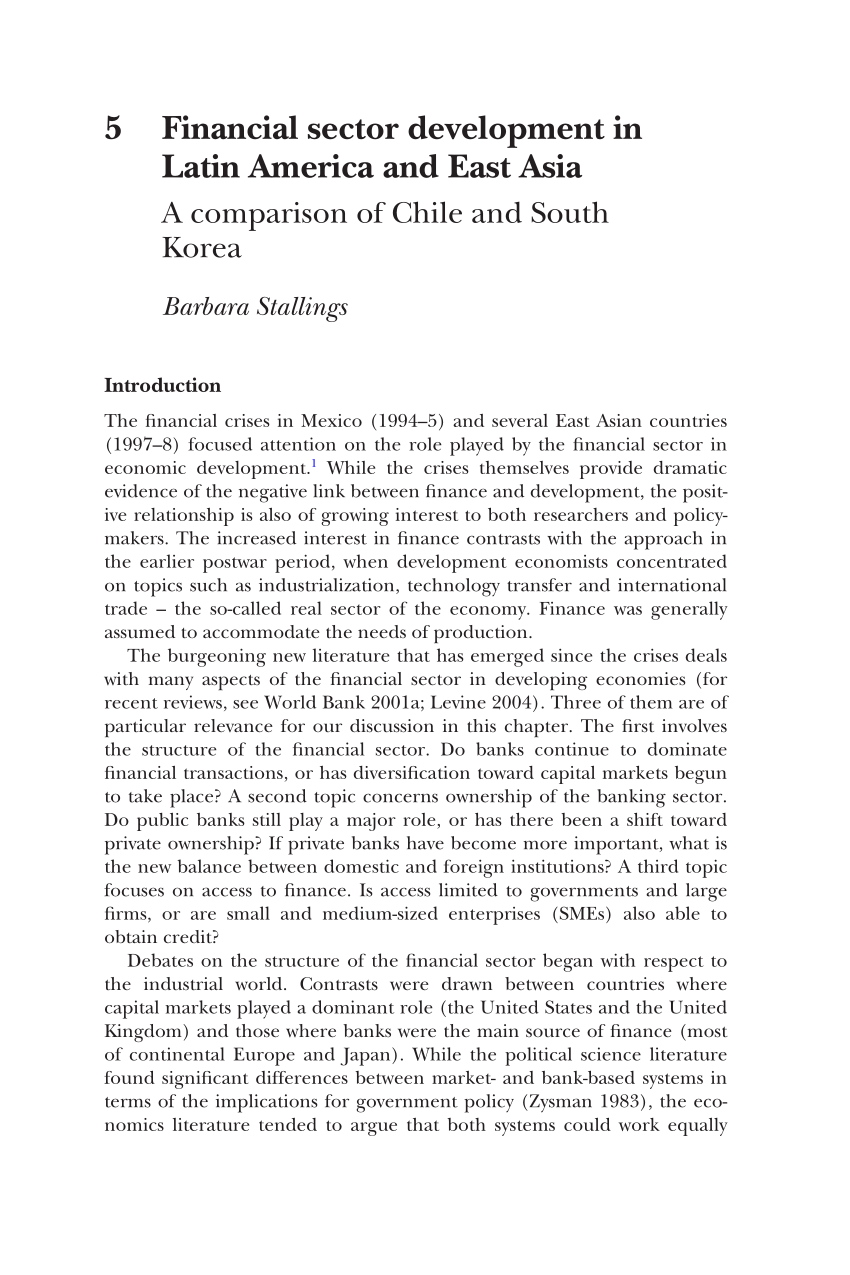Pdf Financial Sector Development In Latin America And East Asia
