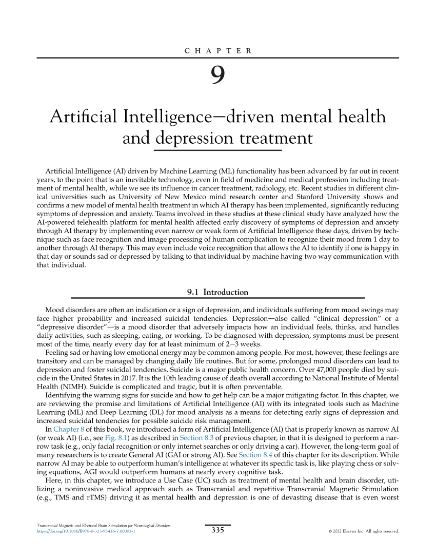 artificial intelligence in mental health care research paper