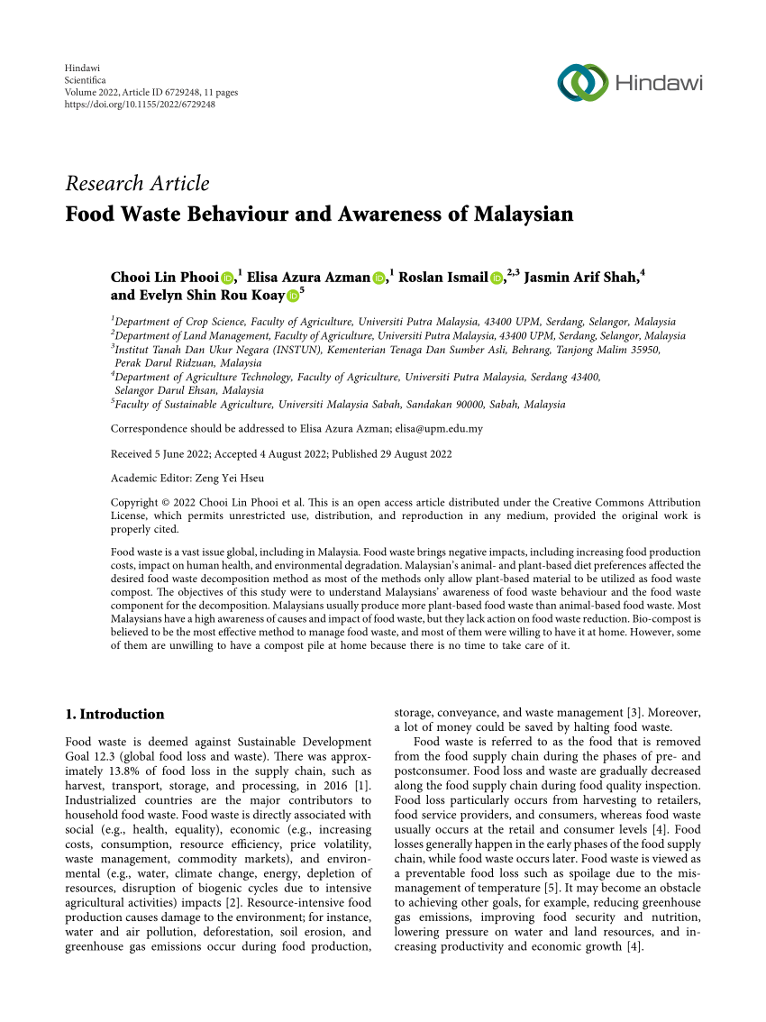 research paper about food waste