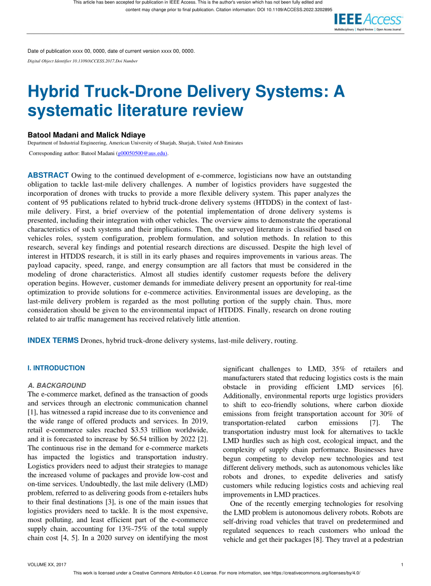 research paper on drone delivery