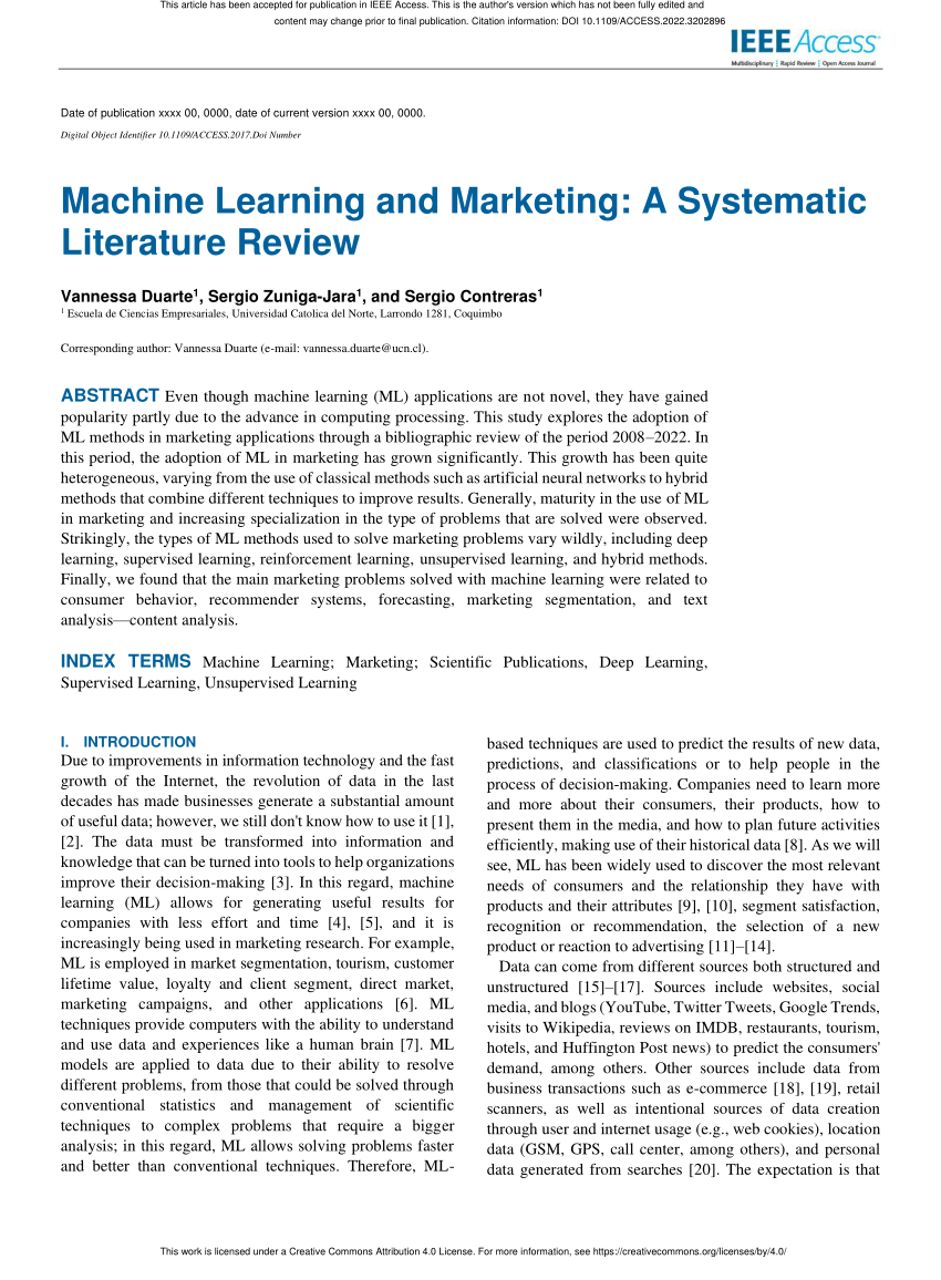 a literature review machine learning