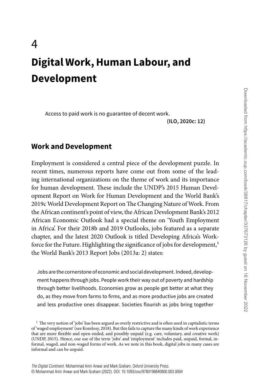 (PDF) Digital Work, Human Labour, and Development