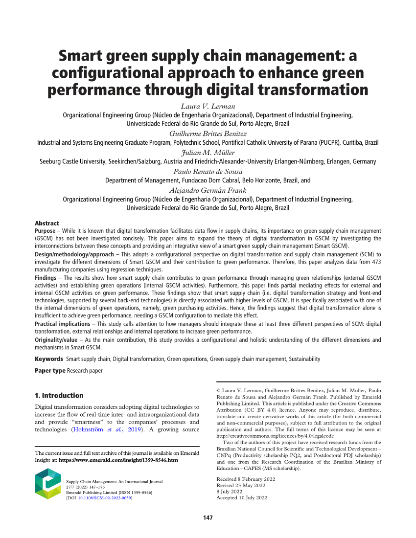 thesis on green supply chain management