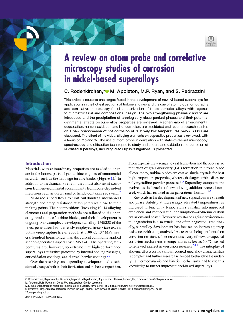 PDF) A review on atom probe and correlative microscopy studies of 