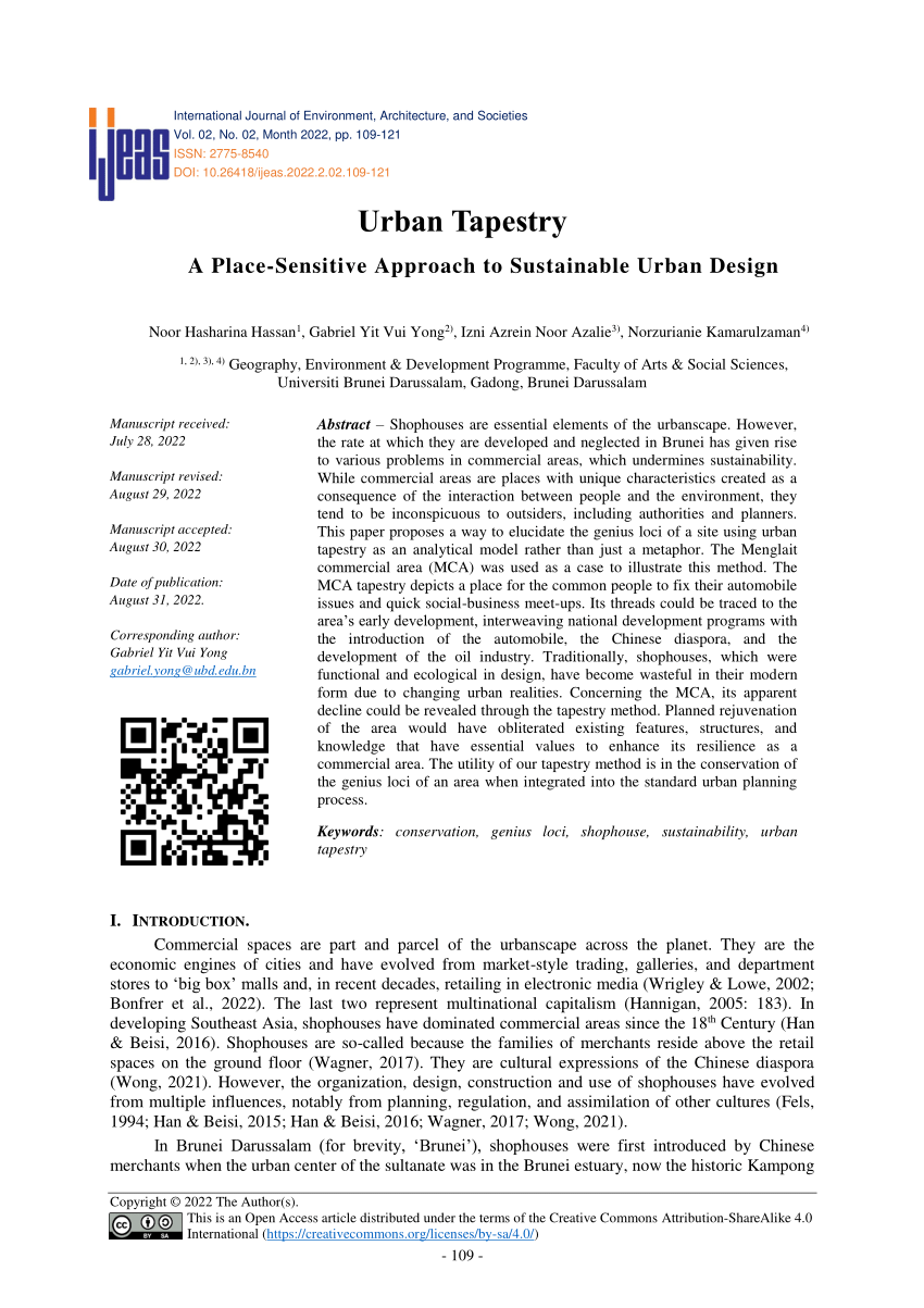 (PDF) Urban Tapestry: A Place-Sensitive Approach to Sustainable Urban Design