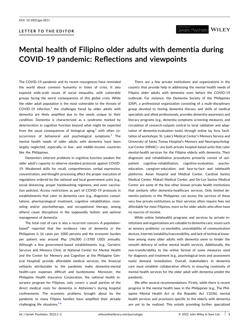 research about mental health of filipino teachers