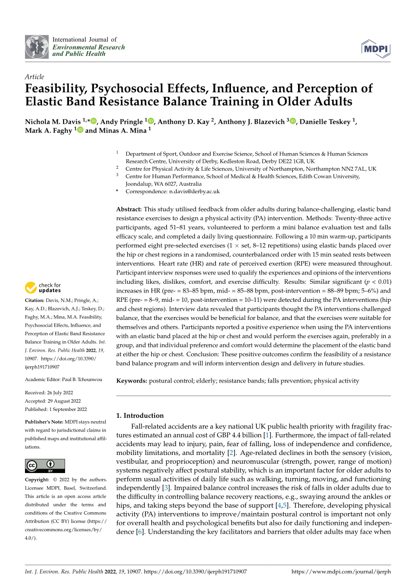 Development and Feasibility of a Senior Elastic Band Exercise Program for  Aged Adults: A Descriptive Evaluation Survey - ScienceDirect