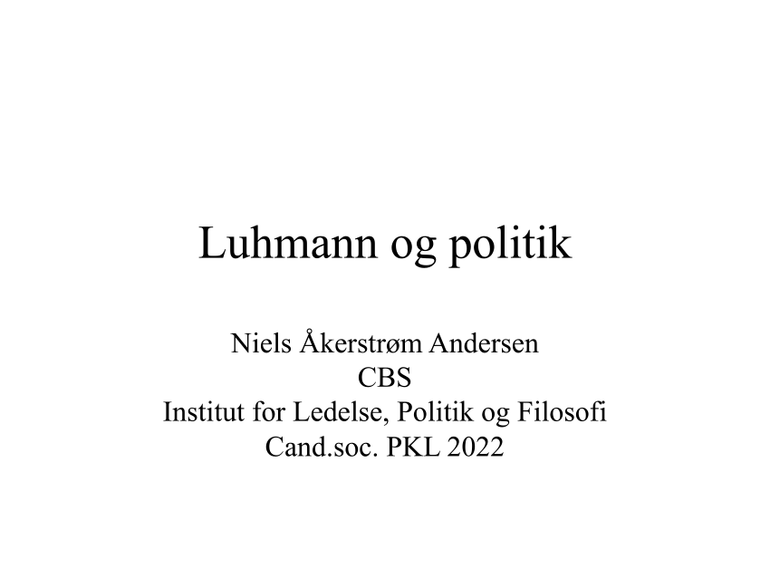 PDF) Luhmann og