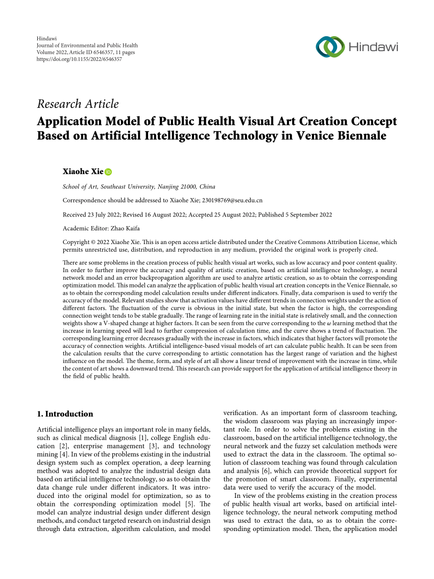 (PDF) Application Model of Public Health Visual Art Creation Concept