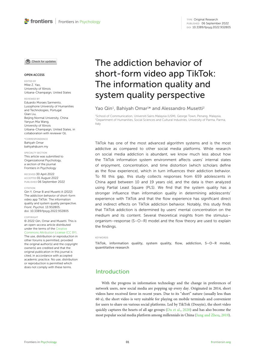 tiktok addiction research paper