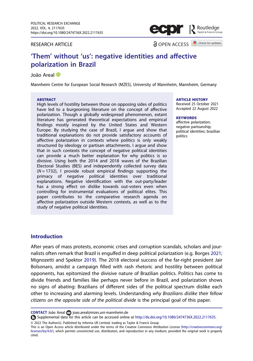 PDF) Affective polarization and subjective well-being in the brazilian  political context.