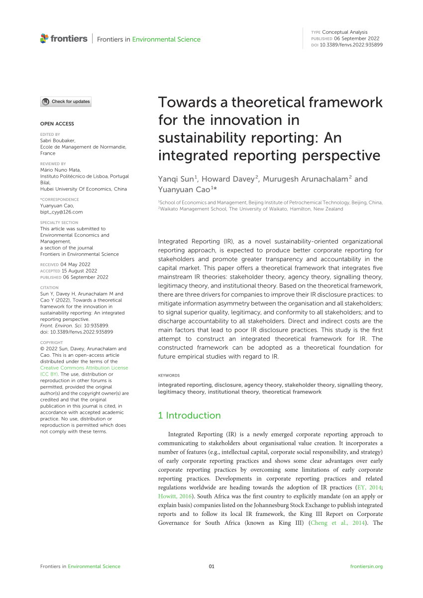 theoretical perspectives on sustainability reporting a literature review