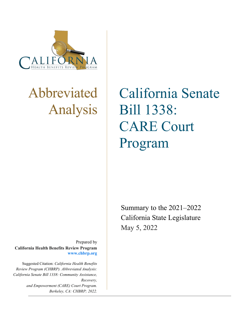 (PDF) California Health Benefits Review Program Abbreviated Analysis of
