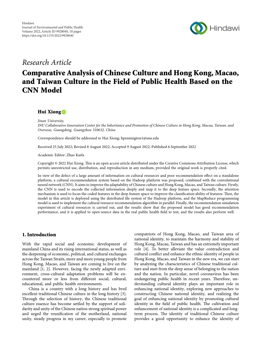 (PDF) Comparative Analysis of Chinese Culture and Hong Kong, Macao, and Taiwan Culture in the 