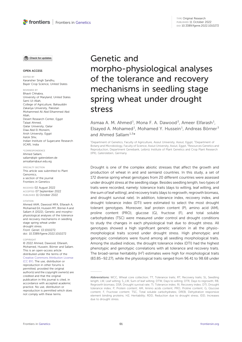 pdf-genetic-and-morpho-physiological-analyses-of-the-tolerance-and