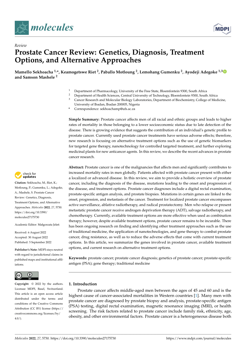 peer reviewed research articles on prostate cancer