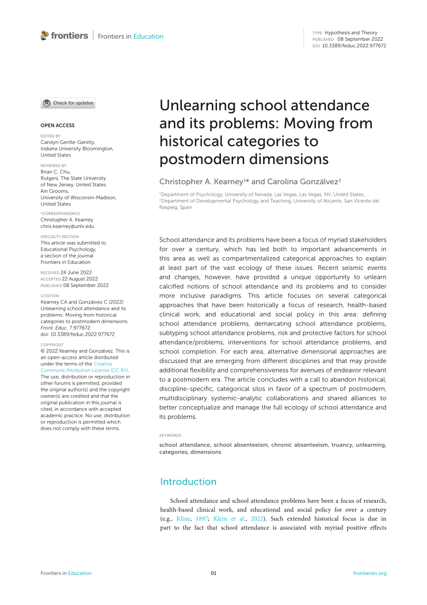 Frontiers  Remote Education/Homeschooling During the COVID-19 Pandemic,  School Attendance Problems, and School Return–Teachers' Experiences and  Reflections
