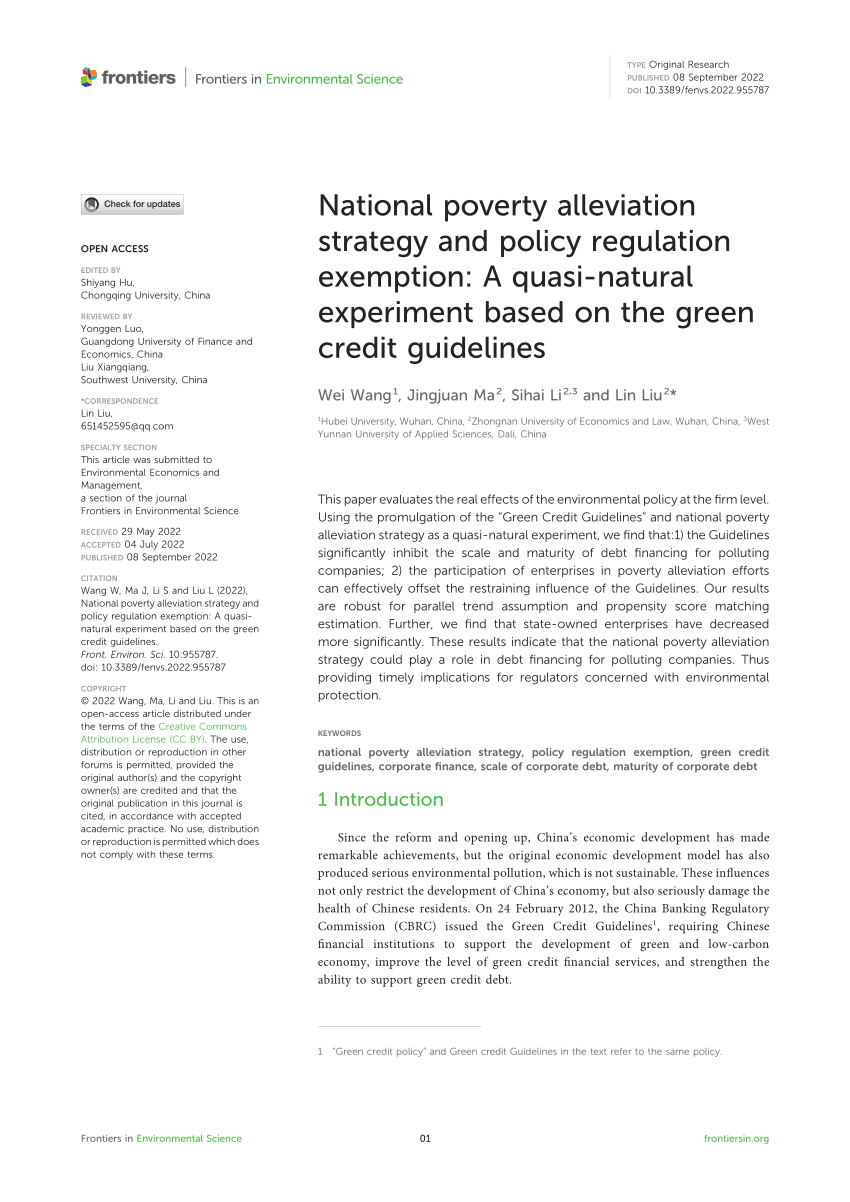 (PDF) National poverty alleviation strategy and policy regulation