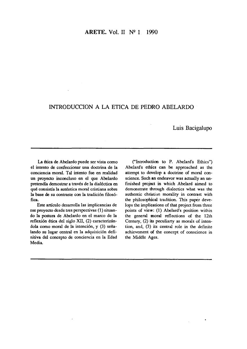 Pdf Introducción A La ética De Pedro Abelardo 5647