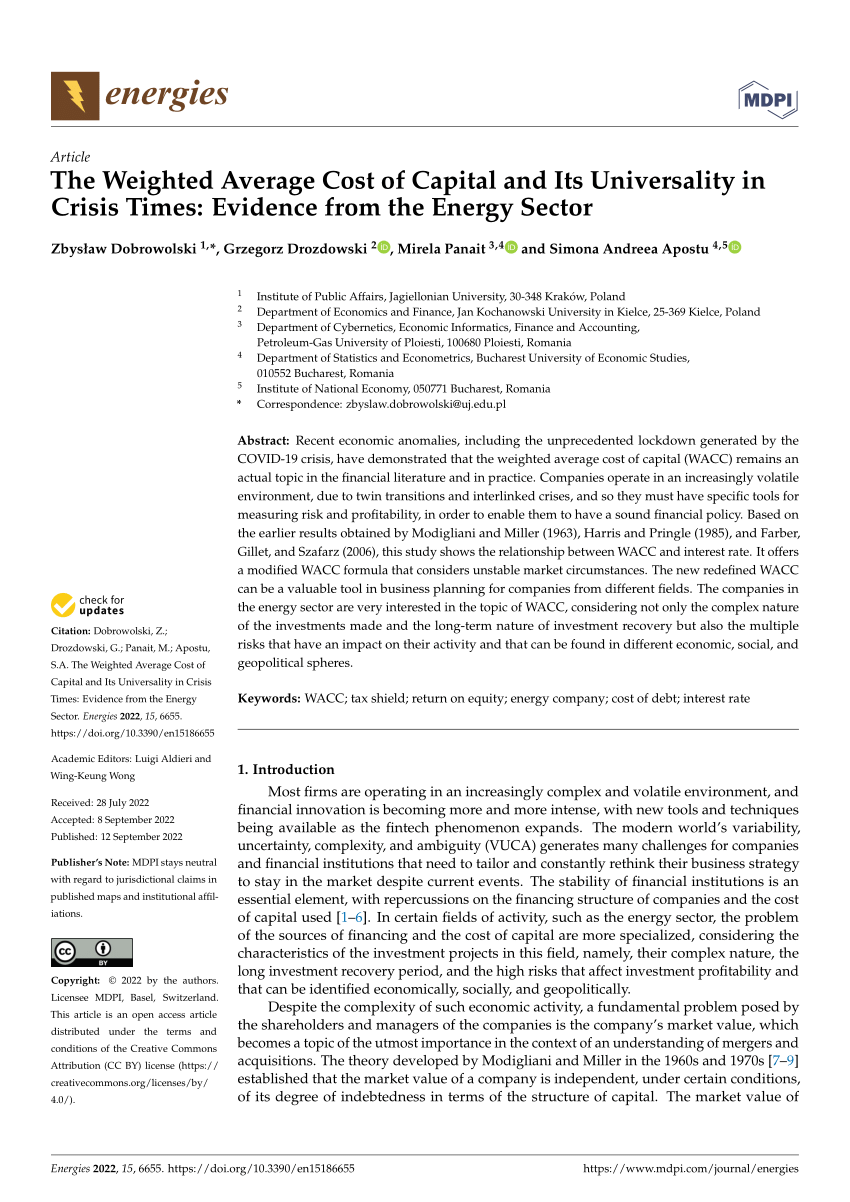 research paper on cost of capital pdf