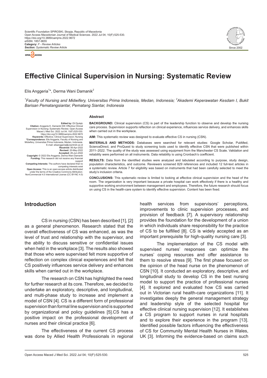 example of systematic review in nursing research