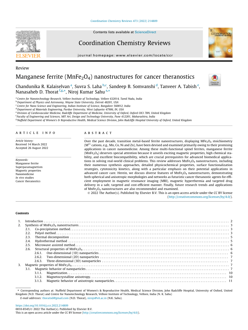 PDF) Manganese ferrite (MnFe2O4) nanostructures for cancer 