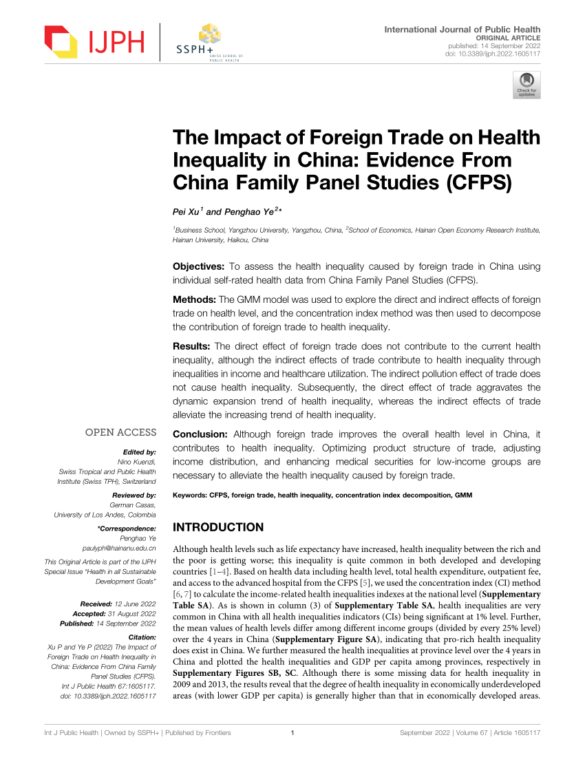 research paper on health inequality