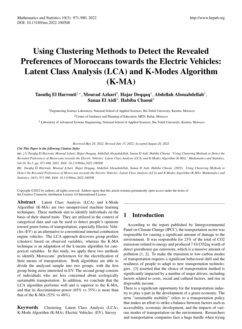 (PDF) Using Clustering Methods to Detect the Revealed Preferences of