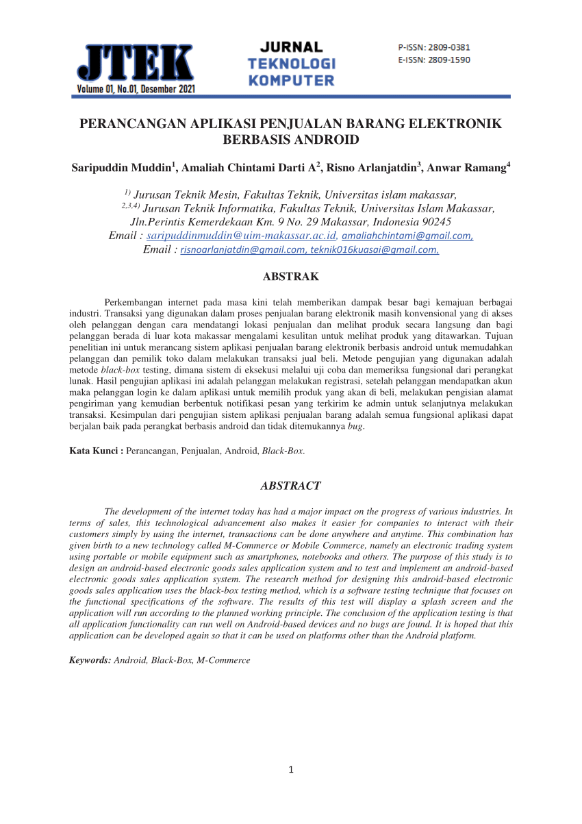 Pdf Perancangan Aplikasi Penjualan Barang Elektronik Berbasis Android 9463