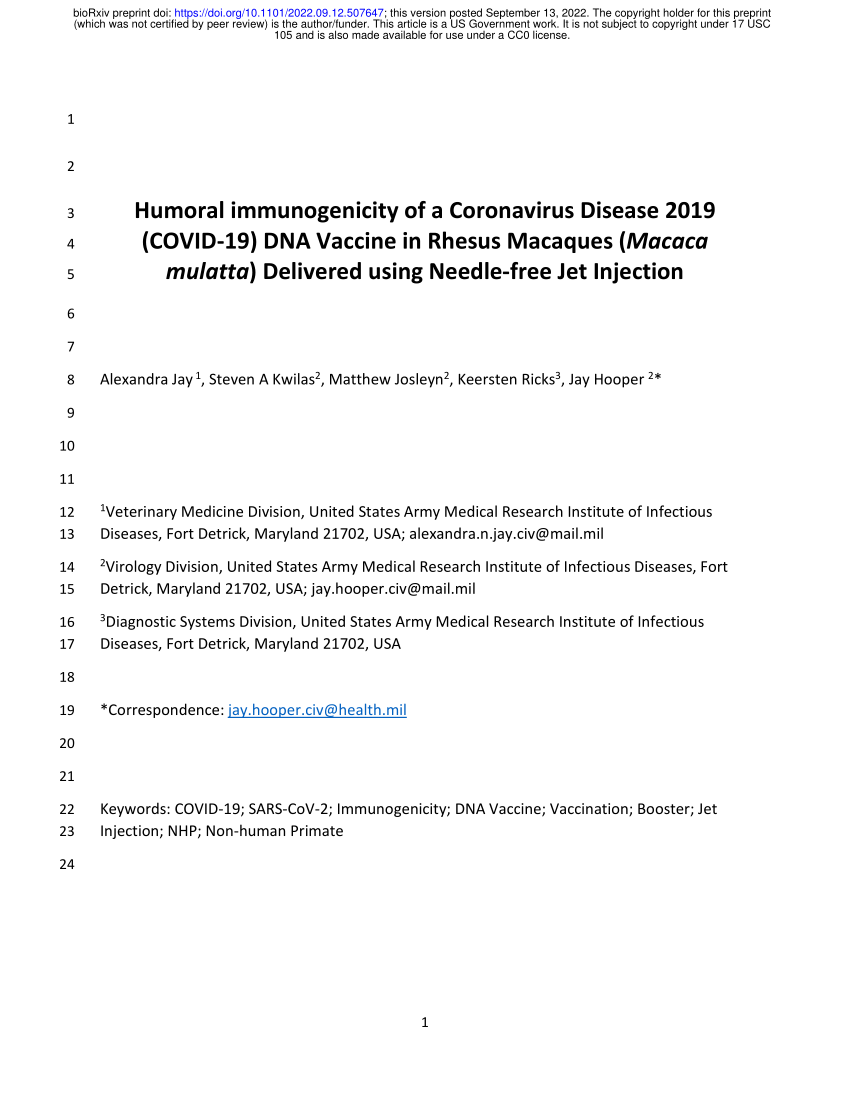 (PDF) Humoral immunogenicity of a Coronavirus Disease 2019 (COVID-19