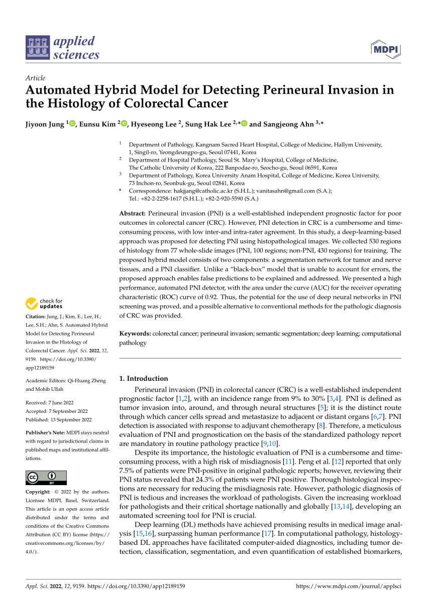 Pdf Automated Hybrid Model For Detecting Perineural Invasion In The Histology Of Colorectal Cancer 8572