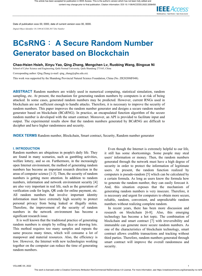 blockchain random number generator