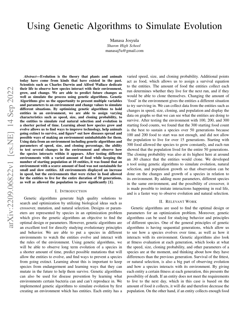 genetic algorithm research paper