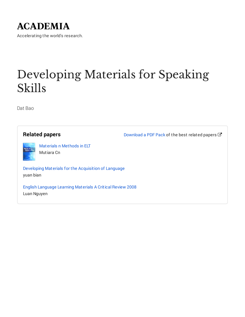 thesis about speaking skills